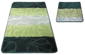 Комплект постелки за баня от две части в зелено 50 cm x 80 cm + 40 cm x 50 cm