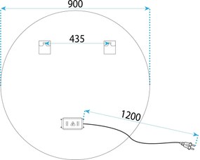 Огледало LED 90cm MMJ BRUSH SILVER
