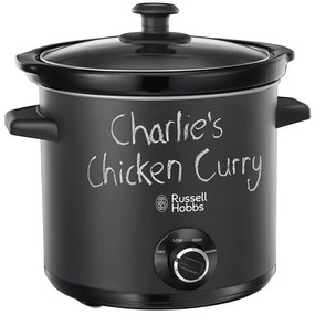 Разопакован: Уред за бавно готвене Slow cooker Russell Hobbs 24180-56 Chalkboard, 3.5 литра, Керамичен съд, 3 програми, Черен