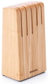 Поставка за ножове Brabantia Profile 1003297, До 5 ножа, Стилен дизайн, Бук, Кафяв