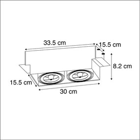 Комплект от 6 вградени прожектора бели регулируеми AR111 без рамки 2-светлини - Oneon