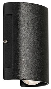 Външна стенна лампа черна с LED 2-светлина IP54 - Silly