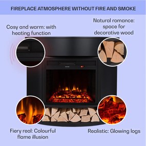 Klarstein Loloru, електрическа камина, 900/1800 W, седмичен таймер, дистанционно управление