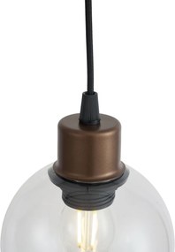 Модерен висящa лампa бронз с прозрачно стъкло за 1-фазна релсова система - Iconic Lava