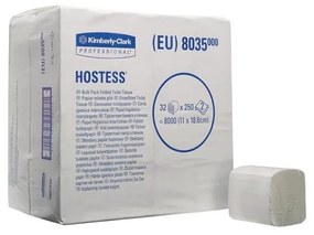 Kimberly Clark Тоалетна хартия Hostess, на пачка, 250 къса, 32 броя