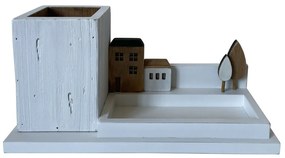 Многофункционален Органайзер DKD Home Decor Молив Дървен (28 x 11 x 14 cm)