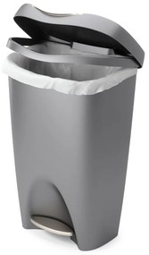 Сиво пластмасово кошче за боклук с педал 50 l Brim – Umbra