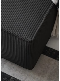 Антрацитен разтегателен ъглов диван от рипсено кадифе (десен ъгъл) Brave Dave – Miuform