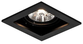 Комплект от 6 регулируеми квадратни вградени прожектори черни - Artemis 70