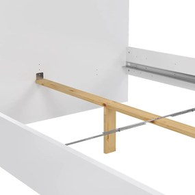 Бяло двойно легло 140x200 cm ПДЧ без ламелно дъно Naia – Tvilum