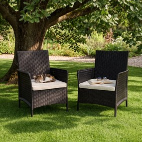 Комплект от 2 градински стола с възглавница - ратанови столове за балкон и тераса