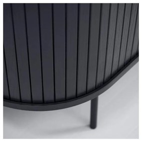 Черна телевизионна масичка от дъб 56x180 cm Nola - Unique Furniture