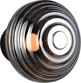 Тъмносива стъклена LED стенна лампа с USB ø 15,5 cm Earl – Reality