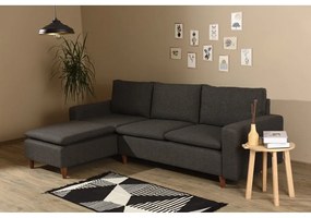 Сив ъглов диван (ляв ъгъл) Lungo – Balcab Home