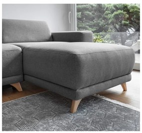 Сив разтегателен/с място за съхранение ъглов диван Classy Sophie – Miuform