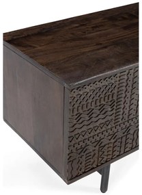 Тъмнокафява маса за телевизор от масивно манго 145x48x40 cm Kalai – MOME