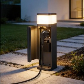 Brilagi -Външна лампа с 2 SCHUKO контакта PILLAR 1xG9/11W/230V IP44 антрацит
