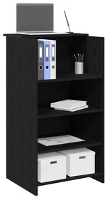 859016 vidaXL Приемно бюро черно 55x50x103,5 cm Инженерна дървесина