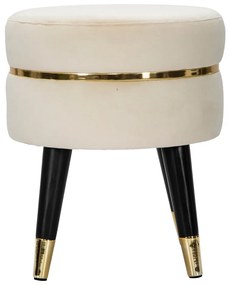 Табуретка от кремаво кадифе Paris - Mauro Ferretti