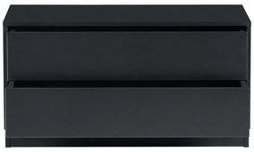 Черен модулен ТВ шкаф от масивен бор 231x40 cm Finca – WOOOD