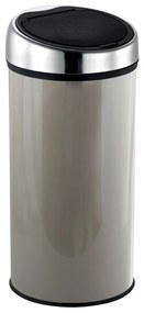 Кафяво-сиво стоманено кошче за боклук с отваряне с докосване 30 l – MSV
