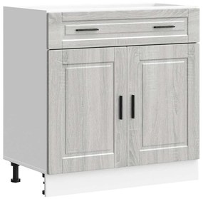 853983 vidaXL Кухненски шкаф Porto, сив сонома, инженерно дърво