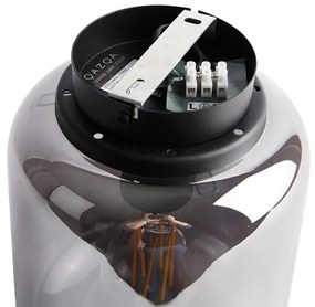 Дизайнерски таванна лампа черна с опушено стъкло - Bliss