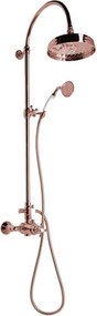 Розов месингов душ комплект с термостатен смесител с душ глава и ръчен душ 142 cm Antea – Sapho