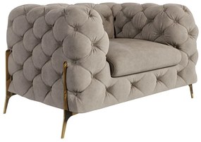 Сиво-бежово кадифено кресло Chelsea Bis – Ropez