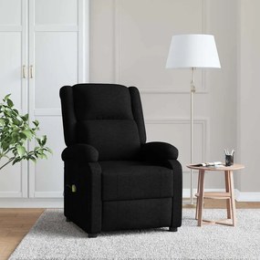 342429 vidaXL Wingback масажен стол, черен, текстил
