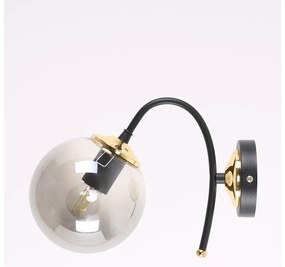 Черно-сива стенна лампа ø 15 cm Yoyo - Squid Lighting