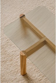 Масичка за кафе със стъклен плот в естествен цвят 55x105 cm Kob – noo.ma
