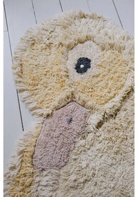 Жълт ръчно изработен памучен детски килим подходящ за пране 95x120 cm Ducky – Lorena Canals