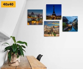Комплект картини – Романтична нощна Париж