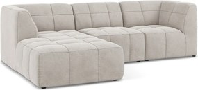 Бежов кадифен ъглов диван (ляв ъгъл) Aloha – Makamii