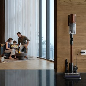 Вертикална прахосмукачка Dreame Essential V30 VVV21A, 880W, 30000 Pa, 90 мин, 0.6 л, HEPA H14, OmniX™ 2.0, Разпознаване на замърсявания, Сгъваема, Черен/бронз