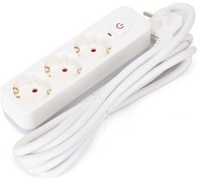Aigostar удължител 3м 3 гнезда с ключ, тип F SCHUKO, бял