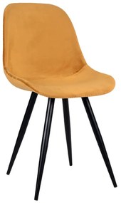 Кадифени трапезни столове в цвят горчица в комплект от 2 броя Capri - LABEL51