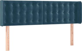 3119254 vidaXL Горна табла за легло, тъмносиня, 147x16x78/88 см, кадифе