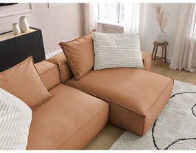 Кафяв ъглов диван от изкуствена кожа (променлив) Boheme – Bobochic Paris