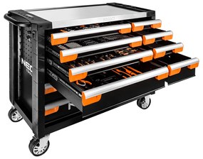Количка за инструменти, 12 чекмеджета 229 компонента 84-225+G