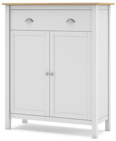 Висок скрин от бял/натурален бор 90x110 cm Misti - Marckeric