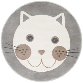 Сив детски килим ø 80 cm Soft – FD