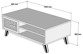 Холна маса HM9497.03 цвят орех-бял