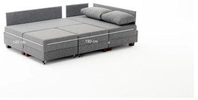 Антрацитен ъглов разтегателен диван (ляв ъгъл) Fly – Balcab Home