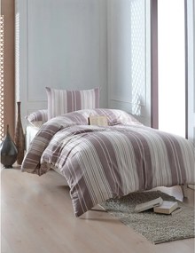 Кафяво-бежово единично спално бельо 140x200 cm Lima – Mijolnir