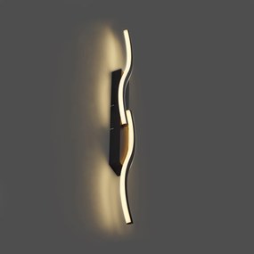 Дизайнерска стенна лампа черна с 3-степенно димиране 2-светлини - Bummy