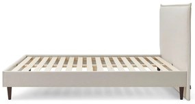Бежово тапицирано двойно легло с решетка 160x200 cm Sary - Bobochic Paris