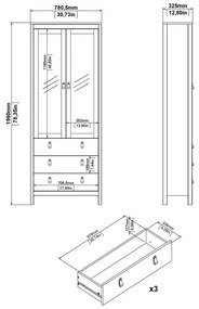 Сиво-бежова витрина 78x199x33 cm Madrid – Tvilum