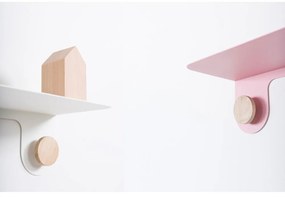 Стенен рафт от черна стомана с детайли от дъбово дърво с 2 куки , дължина 50 см Hook - Gazzda